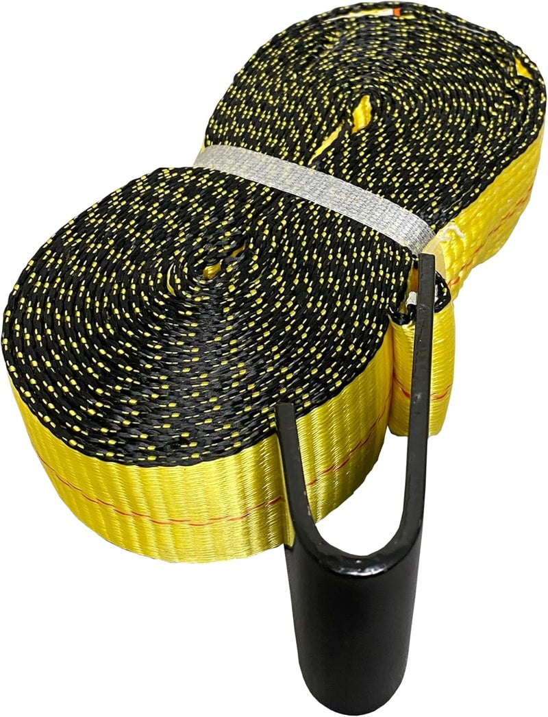 Everest - S1022 Premium Ratchet Tie Down 1 PK 2 IN. X 27 FT 3333 LBS. Working Load 10000 LBS. Break Strength Flat-Hook Cargo Straps - Moving Appliances and Equipment - Vibrant Yellow - Image 4